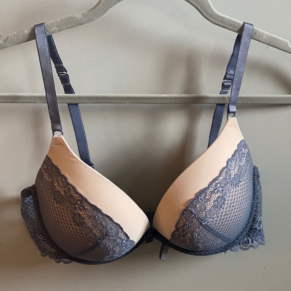 Aerie bra 36C cream with blue lace